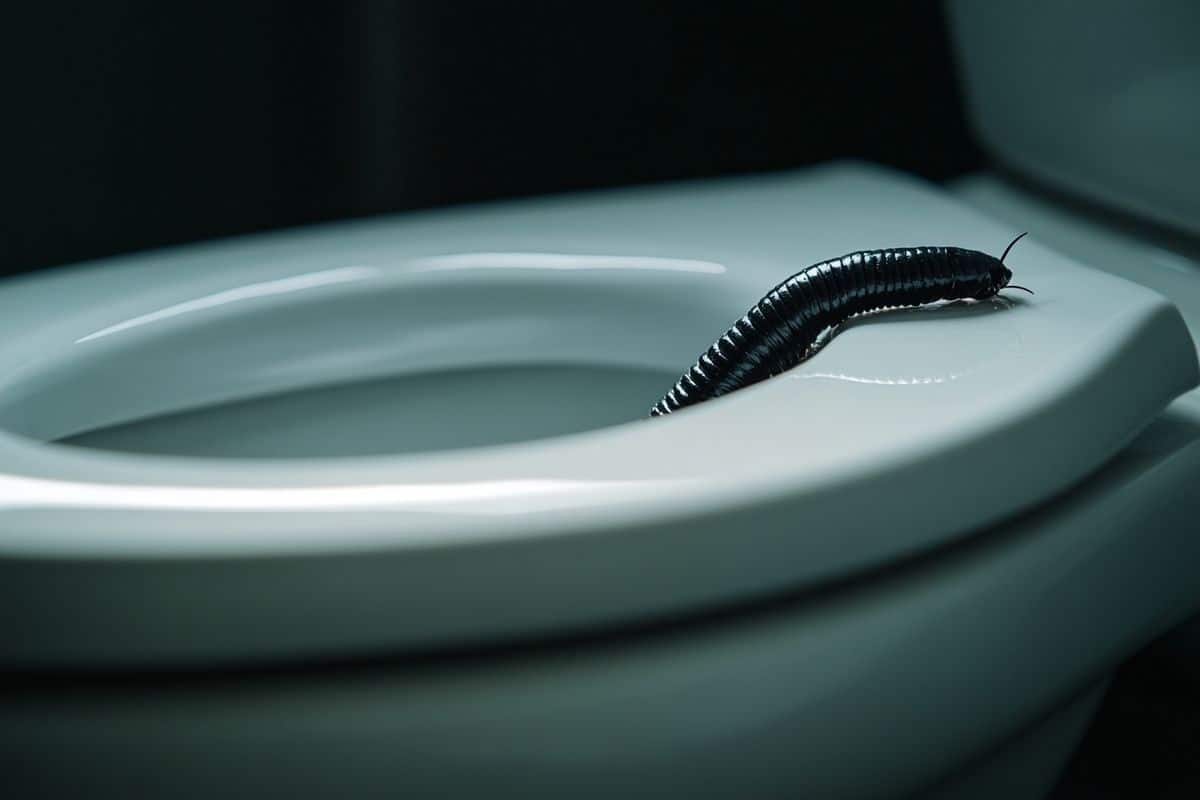 vers dans les toilettes